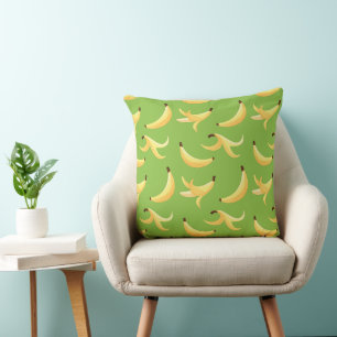 Lustiges Retro-Gelb-Bananen-Muster-Party-Bearbeitb Kissen