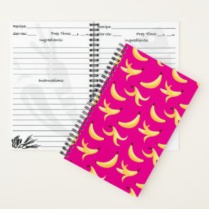 Lustiges Retro-Gelb-Bananen-Muster-Party-Bearbeitb Notizbuch