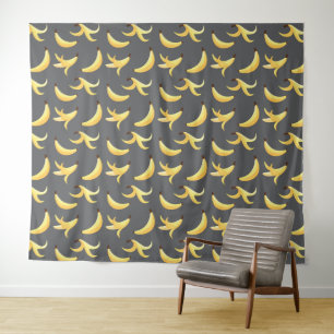 Lustiges Retro-Gelb-Bananen-Muster-Party-Bearbeitb Wandteppich
