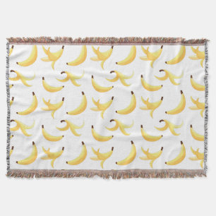 Lustiges Retro-gelbes Bananenmuster Party Editierb Decke