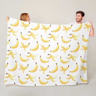 Lustiges Retro-gelbes Bananenmuster Party Editierb Fleecedecke