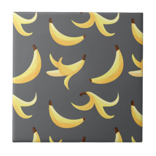 Lustiges Retro-gelbes Bananenmuster Party Editierb Fliese
