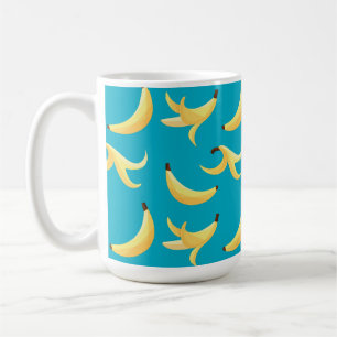 Lustiges Retro-gelbes Bananenmuster Party Editierb Kaffeetasse