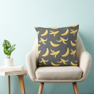 Lustiges Retro-gelbes Bananenmuster Party Editierb Kissen