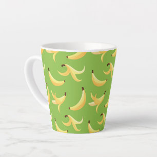 Lustiges Retro-gelbes Bananenmuster Party Editierb Milchtasse