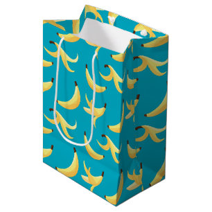 Lustiges Retro-gelbes Bananenmuster Party Editierb Mittlere Geschenktüte