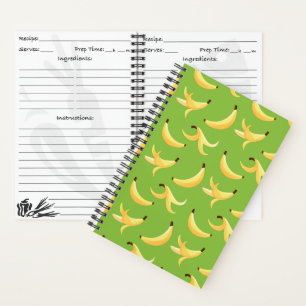 Lustiges Retro-gelbes Bananenmuster Party Editierb Notizbuch