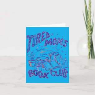 Lustiges Retro-Müdes-Mütter-Buchclub-Laufen-Auf-Ka Karte