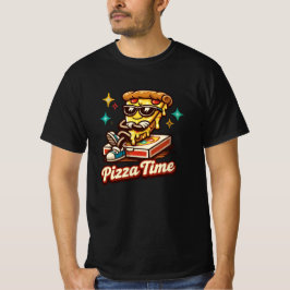 Lustiges Retro-Pizza-Time-Shirt – Süße Cartoon-Piz T-Shirt