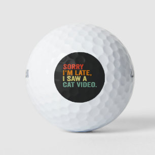 Lustiges Retro Sorry Ich habe ein Katzenvideo gese Golfball