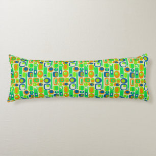Lustiges Retro-Wallpaper - orange grün blau Seitenschläferkissen