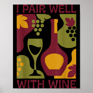 Lustiges Retro-Wein-Abstrakt-Mid-Century-Paar mit Poster