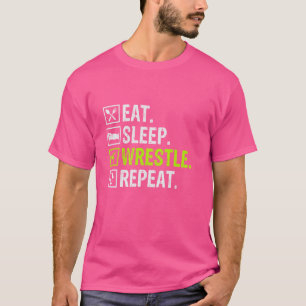 Lustiges Ringen Essen Schlafen Ringen Wiederholen T-Shirt