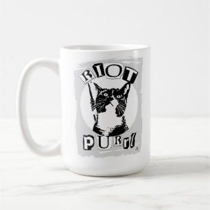 Lustiges Riot Purrul Mädchen Punk Katzen Design Kaffeetasse