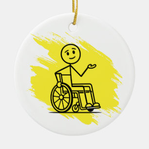 Lustiges Rollstuhl-Humor Custom Factory Warranty M Keramik Ornament