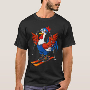Lustiges Rooster-Ski-Abenteuer-Cartoon  T-Shirt