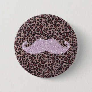 Lustiges rosa Bling Schnurrbart-und Button