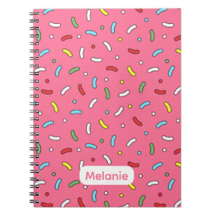 Lustiges Rosa Candy Streusel Muster Personalisiert Notizblock