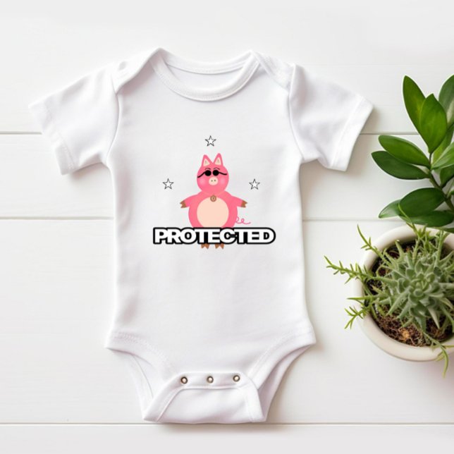 Lustiges rosa Schwein Baby Strampler (Von Creator hochgeladen)