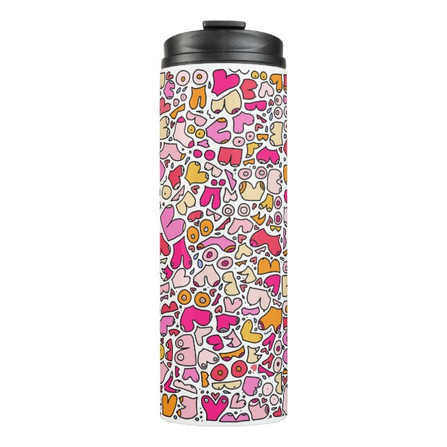 lustiges Rosa Thermosbecher (Vorderseite)