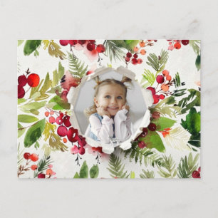 Lustiges Rot Grün Foto Familie Weihnachten Botanis Postkarte