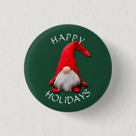 Lustiges rotes Gnome-Weihnachten Button