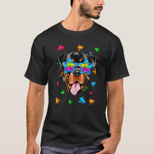 Lustiges Rottweiler Puzzle Autism Awareness Hund T-Shirt