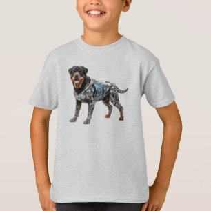 Lustiges Rottweiler-Roboter-Kinder-T-Shirt T-Shirt