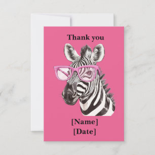 Lustiges Safari-Tier-Design - Zebra Dankeskarte
