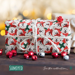 Lustiges Samojeden-Weihnachtsmuster Geschenkpapier