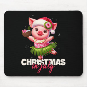 Lustiges Santa-Schwein Hawaiianisches Weihnachten Mousepad