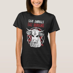 Lustiges Satan-Kuh-Vegan-Tierliebhaber-Geschenk-De T-Shirt