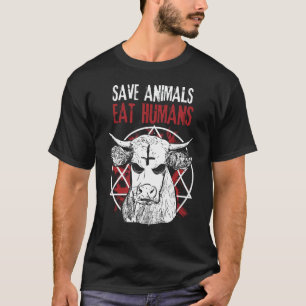 Lustiges Satan-Kuh-Vegan-Tierliebhaber-Geschenk Is T-Shirt