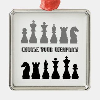 lustiges Schach Silbernes Ornament