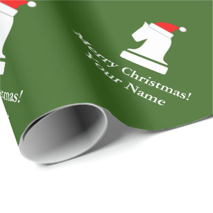Lustiges Schachstück-Muster WeihnachtsPackpapier Geschenkpapier