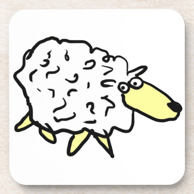 Lustiges Schaf Getränkeuntersetzer (Vorderseite)