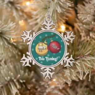 Lustiges Schaf Weihnachten Süßigkeit Baa Humbug Ca Schneeflocken Zinn-Ornament