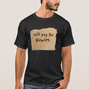 Lustiges Schild 'Für Blondinen zahlen' - Geschenk T-Shirt