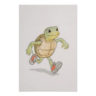 Lustiges Schildkröten-Poster   Cartoon-Wandkunst Poster