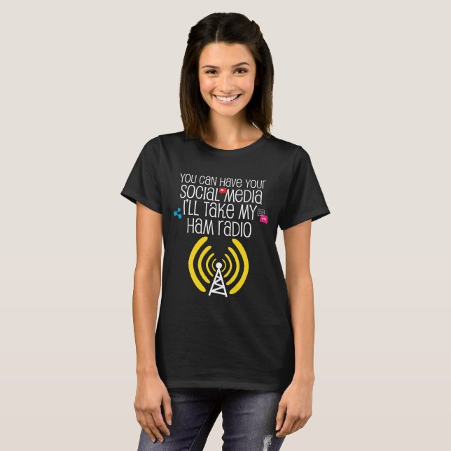 Lustiges Schinken-Radiobetreiber-T - Shirt (Vorne ganz)