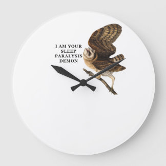 Lustiges Schleiereulen-Shirt Große Wanduhr