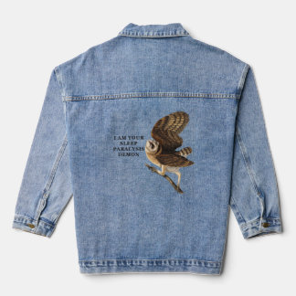 Lustiges Schleiereulen-Shirt Jeansjacke
