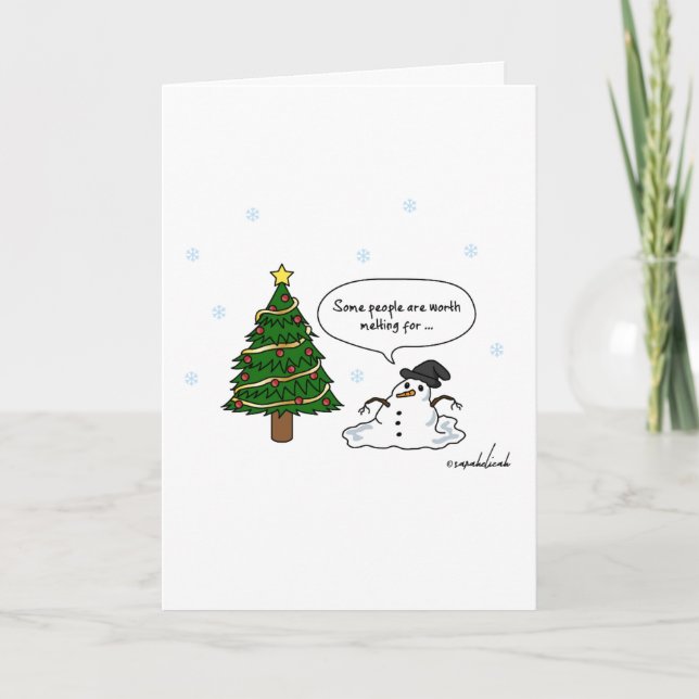 Lustiges Schmelzen für Leute-Weihnachtskarte Feiertagskarte (Vorderseite)