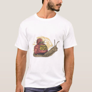 Lustiges Schnecken-Taxi-Cartoon-Tier-T-Shirt T-Shirt