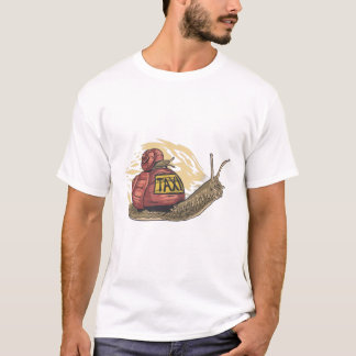 Lustiges Schnecken-Taxi-Cartoon-Tier-T-Shirt T-Shirt