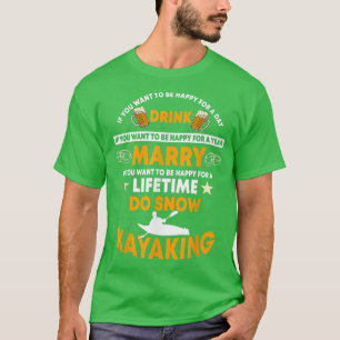 Lustiges Schnee-Kajak-Design Sagt Schnee-Kajakfahr T-Shirt