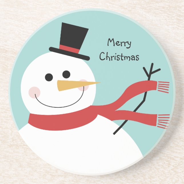 Lustiges Schneemann-Weihnachten Getränkeuntersetzer (Vorne)