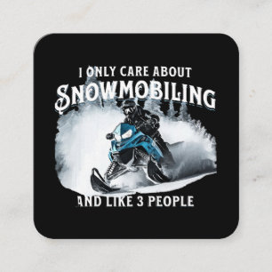 Lustiges Schneemobilfahren Schneemobil  Quadratische Visitenkarte