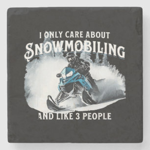 Lustiges Schneemobilfahren Schneemobil Steinuntersetzer