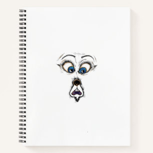Lustiges schockiertes Cartoon-Gesicht T-Shirt Notizbuch